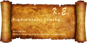 Kupferstein Etelka névjegykártya